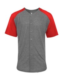 Badger Triblend Full Button TShirt 4950 Full Button Triblend TShirt for Boys