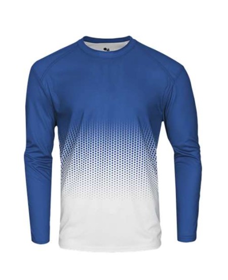 Badger Youth Hex 2 0 Long Sleeve TShirt 2224 Versatile Long Sleeve TShirt for Active Kids