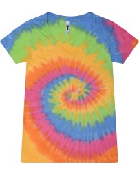 Tie-Dye 1075CD Ladies' V-Neck T-Shirt