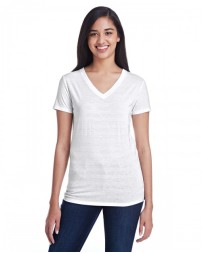 Threadfast Apparel 252RV   Ladies' Invisible Stripe V-Neck T-Shirt