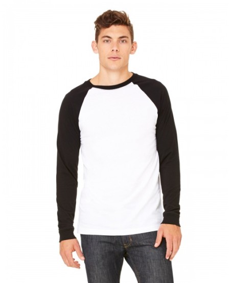 Bella + Canvas 3000C   Men's Jersey Long-Sleeve Baseball T-Shirt