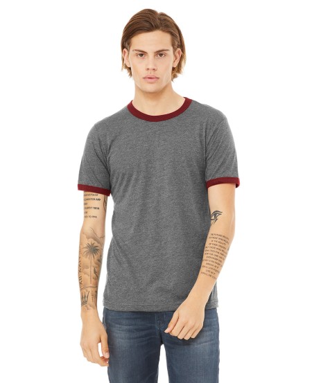 Bella  Canvas 3055C Men's Jersey Short-Sleeve Ringer T-Shirt