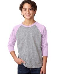 Next Level Apparel 3352 Youth CVC Three-Quarter Sleeve Raglan