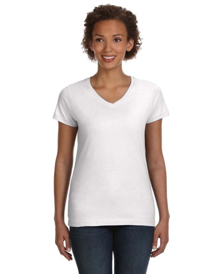 Live and Tell by LAT 3507 Ladies' V-Neck Fine Jersey T-Shirt