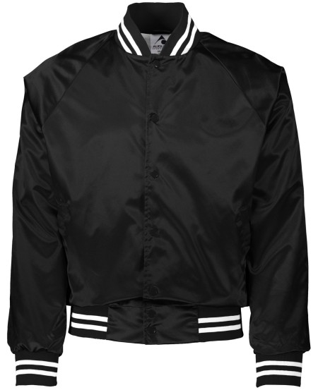 Augusta Sportswear 3610 Unisex Striped Trim Satin Baseball Jacket