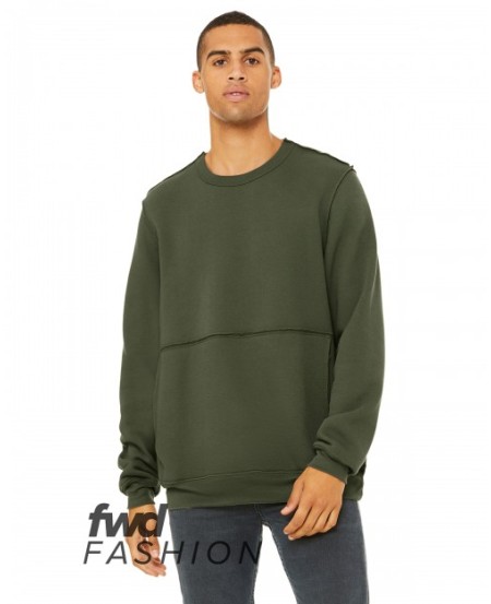 Bella + Canvas 3743   FWD Fashion Unisex Raw Seam Crewneck Pullover