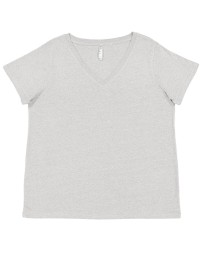 Live and Tell by LAT 3817 Ladies' Curvy V-Neck Fine Jersey T-Shirt