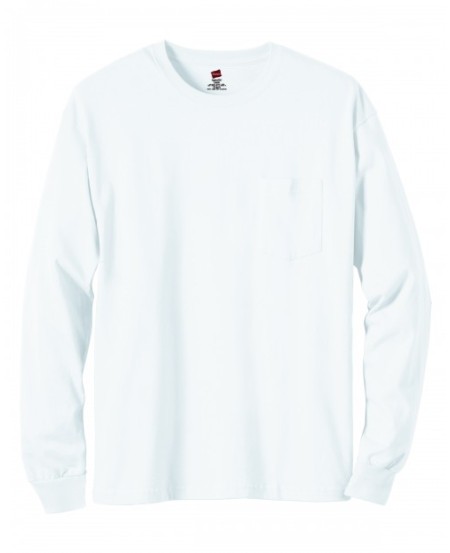 Hanes 5596   Men's Authentic-T Long-Sleeve Pocket T-Shirt