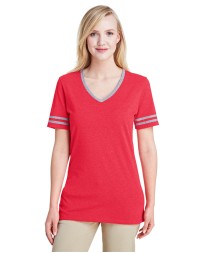 Jerzees 602WVR Ladies' TRI-BLEND Varsity V-Neck T-Shirt