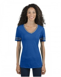 Jerzees 602WVR   Ladies' TRI-BLEND Varsity V-Neck T-Shirt