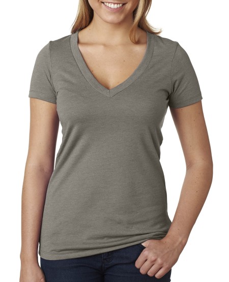 Next Level Apparel 6640 Ladies' CVC Deep V-Neck T-Shirt