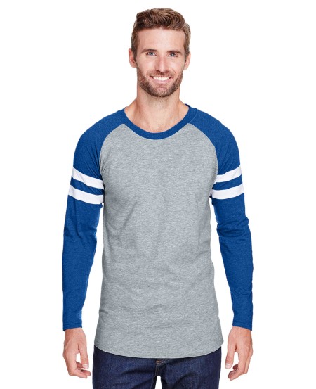 Live and Tell by LAT 6934 Men's Gameday Mash-Up Long Sleeve Fine Jersey T-Shirt