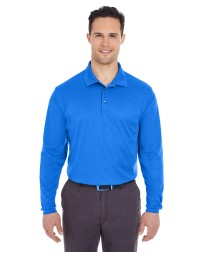 UltraClub 8210LS Adult Cool  Dry Long-Sleeve Mesh Piqué Polo