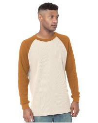 Bayside 8211 Men's USA Made Heavyweight Waffle Knit Thermal Raglan Shirt