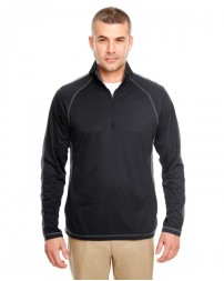 UltraClub 8398   Adult Cool & Dry Sport Quarter-Zip Pullover with Side and Sleeve Panels