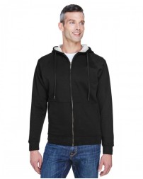 UltraClub 8463   Adult Rugged Wear Thermal-Lined Full-Zip Fleece Hooded Sweatshirt