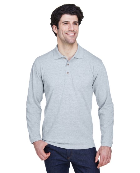 UltraClub 8532 Adult Long-Sleeve Classic Piqué Polo