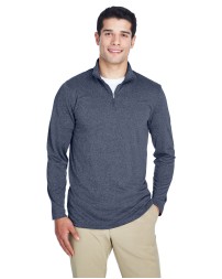 UltraClub 8618 Men's Cool  Dry Heathered Performance Quarter-Zip