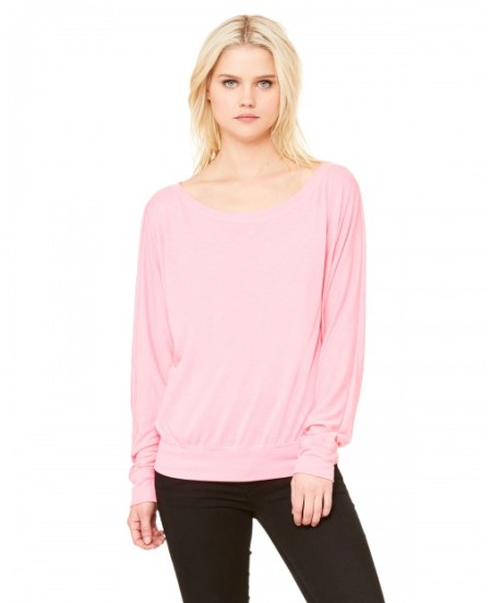 Bella + Canvas 8850   Ladies' Flowy Long-Sleeve Off Shoulder T-Shirt