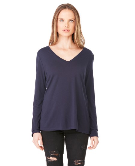 Bella  Canvas 8855 Ladies' Flowy Long-Sleeve V-Neck