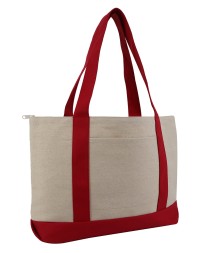 Liberty Bags 8862 Large Zippered Cotton Canvas Tote