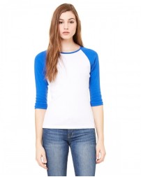 Bella + Canvas B2000   Ladies' Baby Rib 3/4-Sleeve Contrast Raglan T-Shirt