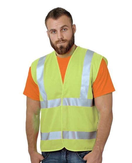 Bayside BA3789 Unisex USA Made Class 2 ANSI High Vis Economy Safety Vest