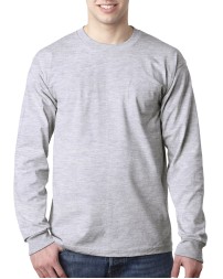 Bayside BA8100 Adult USA Made Heavyweight Long-Sleeve Pocket T-Shirt