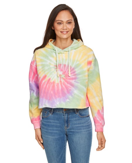 Tie-Dye CD8333 Ladies' Cropped Hooded Sweatshirt