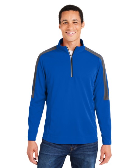 CORE365 CE404 Men's Market Snag Protect Mesh Colorblock Quarter-Zip