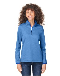 CORE365 CE73W Ladies' Venture Heathered Stripe Quarter-Zip