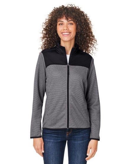 CORE365 CE74W Ladies' Venture Heathered Stripe Hybrid Jacket