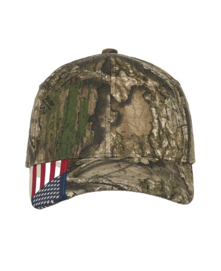 Outdoor Cap CWF305 Canvas Camo Flag Accent Cap