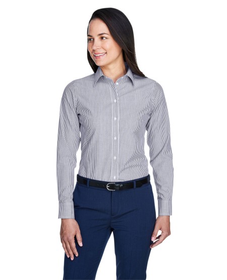 Devon  Jones D645W Ladies' Crown Collection Banker Stripe Woven Shirt