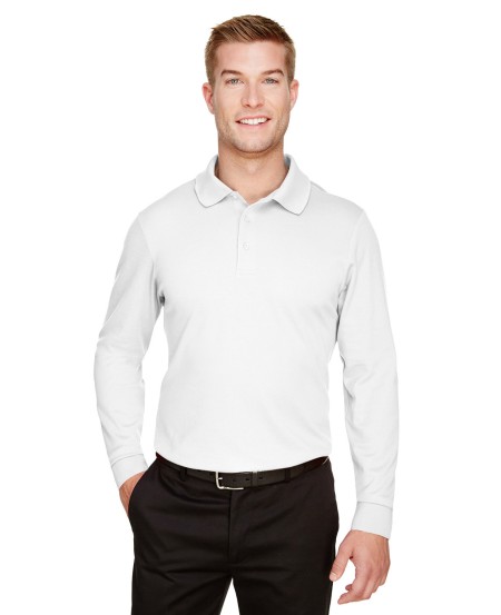 Devon  Jones DG20LT CrownLux Performance Tall Plaited Long Sleeve Polo