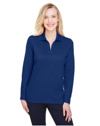 Devon  Jones DG20LW CrownLux Performance Ladies' Plaited Long Sleeve Polo