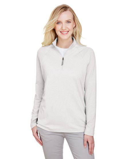 Devon  Jones DG480W CrownLux Performance Ladies' Clubhouse Micro-Stripe Quarter-Zip