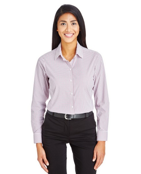 Devon  Jones DG540W CrownLux Performance Ladies' Micro Windowpane Woven Shirt