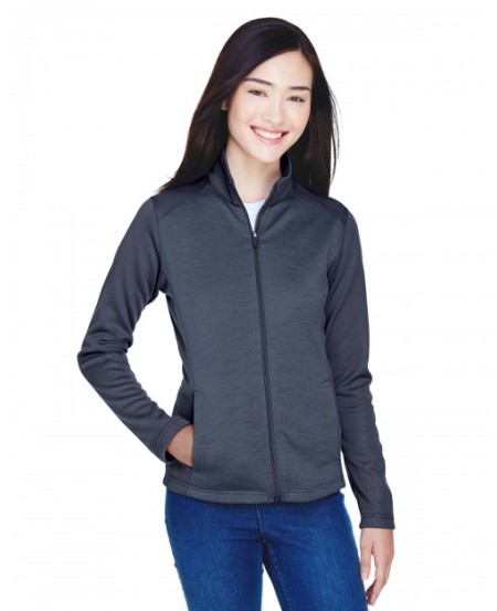 Devon & Jones DG796W   Ladies' Newbury Colorblock Melange Fleece Full-Zip