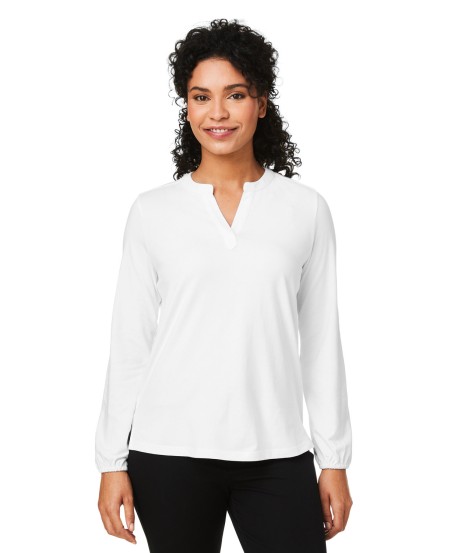 Devon  Jones DP122W Ladies' Raleigh Half-Placket Knit Top