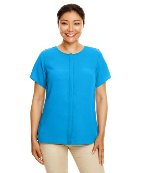 Devon  Jones DP612W Ladies' Perfect Fit  Short-Sleeve Crepe Blouse