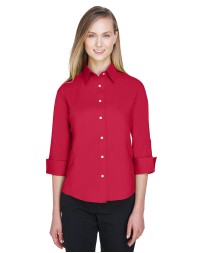 Devon  Jones DP625W Ladies' Perfect Fit Three-Quarter Sleeve Stretch Poplin Blouse