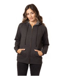 econscious EC4580 Ladies' Heathered Full-Zip Hooded Sweatshirt