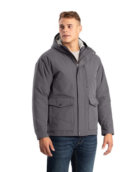 Berne HJ67   Men's Highland Quilt-Lined Micro-Duck Hooded Coat