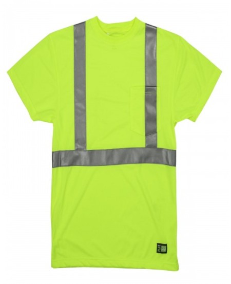 Berne HVK012T   Men's Tall Hi-Vis Class 2 Performance Short Sleeve T-Shirt