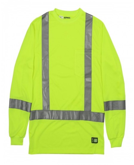 Berne HVK013T   Men's Tall Hi-Vis Class 3 Performance Long Sleeve T-Shirt