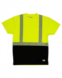 Berne HVK017   Unisex Hi-Vis Class 2 Color Blocked Pocket T-Shirt