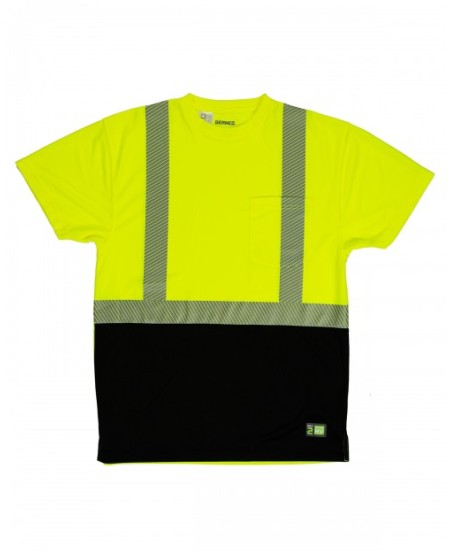 Berne HVK017   Unisex Hi-Vis Class 2 Color Blocked Pocket T-Shirt