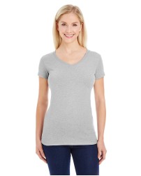 J America JA8136 Ladies' Glitter V-Neck T-Shirt