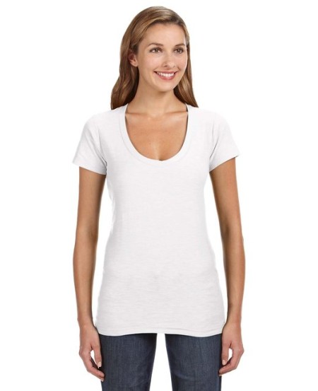 J America JA8169   Ladies' V-Neck Slub T-Shirt